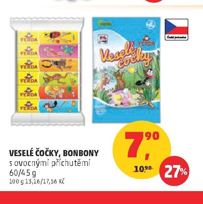 Veselé čočky, bonbony s ovocnými příchutěmi 60/45 g