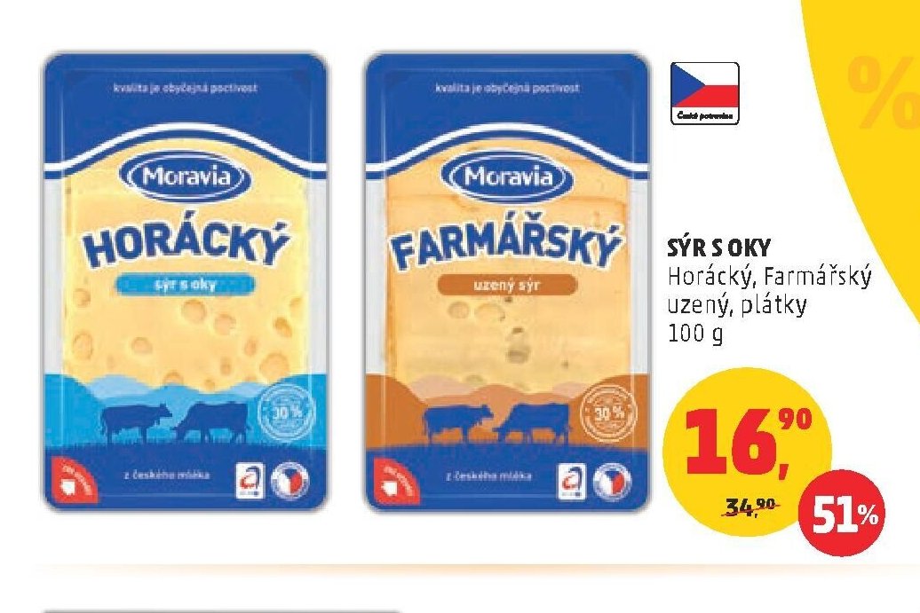 Sýr s oky Horácký, Farmářský uzený, plátky