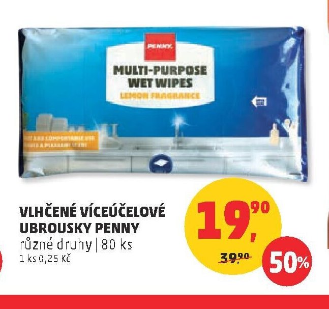 VLHČENÉ VÍCEÚČELOVÉ UBROUSKY PENNY