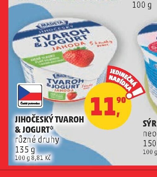 JIHOČESKÝ TVAROH & JOGURT 135 g