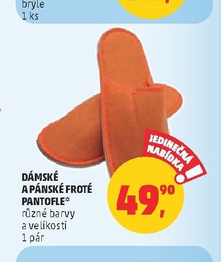 Dámské a pánské froté pantofle