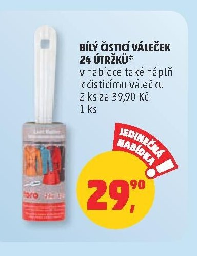 Bílý čisticí váleček 24 útržků