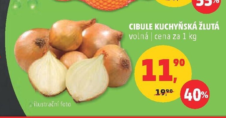 CIBULE KUCHYŇSKÁ ŽLUTÁ volná cena za 1 kg
