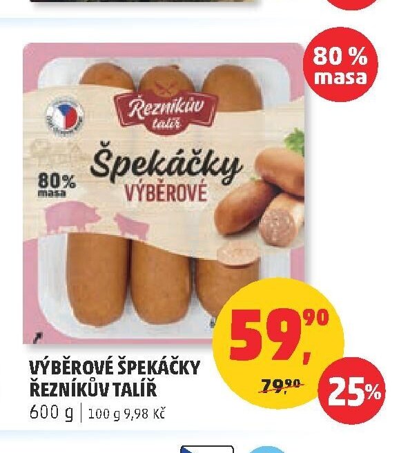 Výběrové špekáčky Řezníkův talíř