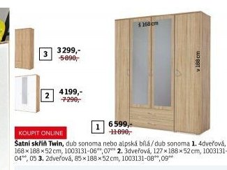 Šatní skříň Twin - ASKO akcniletaky.com