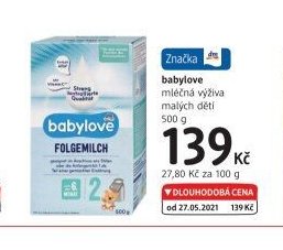 babylove mléčná výživa malých dětí