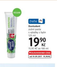 Dontodent zubní pasta s výtažky z bylin 125 ml