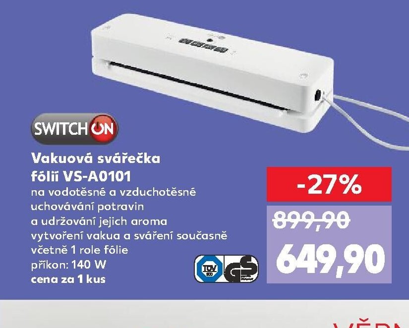 Vakuová svářečka fólií SWITCH ON VS-A0101