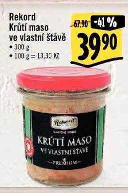 Maso krůtí ve vlastní šťávě Rekord