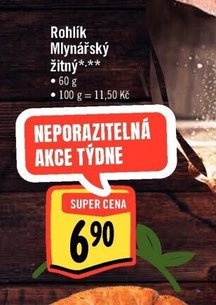 Rohlík Mlynářský žitný