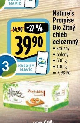 Nature's Promise Bio Žitný chléb celozrnný