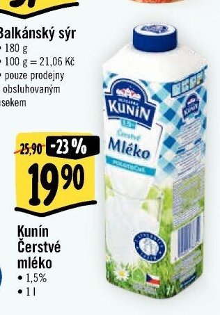 Kunín Čerstvé mléko