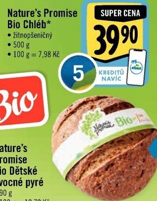 Chléb žitno-pšeničný bio Nature'