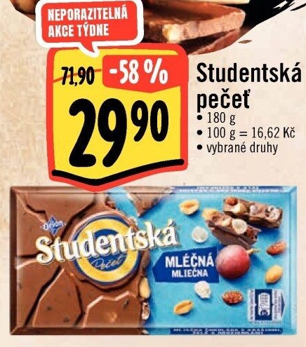 Čokoláda Studentská pečeť Orion