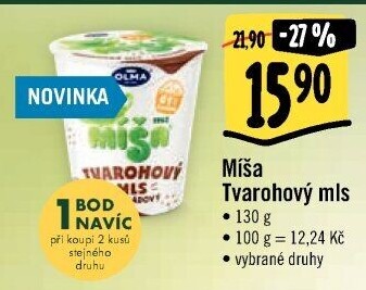 Dezert Tvarohový mls Míša Olma