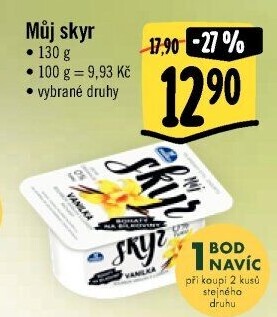 Dezert zakysaný ochucený Můj Skyr 0% Milko