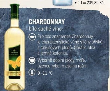Víno Chardonnay Motýl Víno Mikulov
