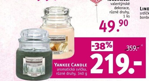 Svíčky ve skle vonné Yankee Candle