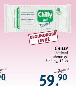 Ubrousky pro intimní hygienu Pocket Chilly