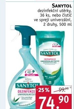 Univerzální dezinfekční ubrousky Sanytol