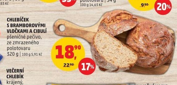 Chlebíček s bramborovými vločkami a cibulí