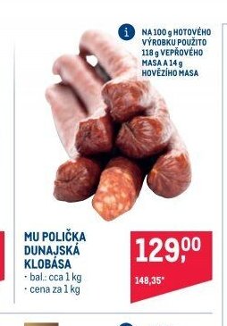 MU POLIČKA DUNAJSKÁ KLOBÁSA