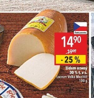 Eidam uzený 30 % t. v s. Lacrum Velké Meziříčí