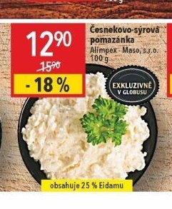 Česnekovo-sýrová pomazánka Alimpex-Maso, s.r.o.