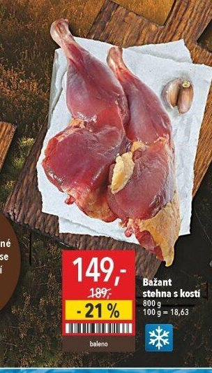 Bažant stehna s kostí 800 g