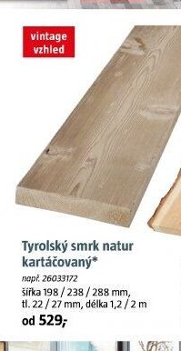 Tyrolský smrk natur kartáčovaný