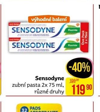 Sensodyne zubní pasta 2x 75 ml, různé druhy