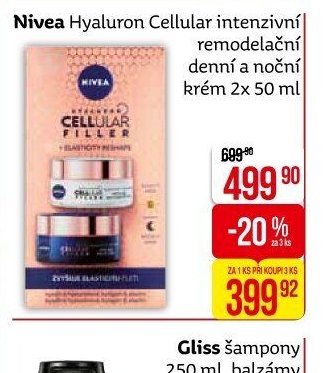 Nivea Hyaluron Cellular intenzivní remodelační denní a noční krém 2x 50 ml