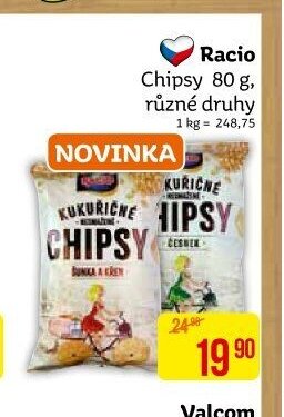 Racio Chipsy 80 g, různé druhy