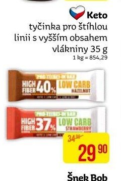 Keto tyčinka pro štíhlou linii s vyšším obsahem vlákniny 35 g