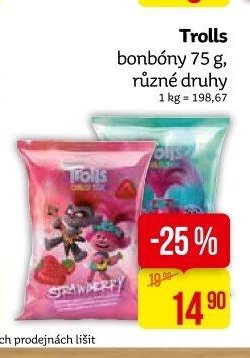 Trolls bonbóny 75 g, různé druhy