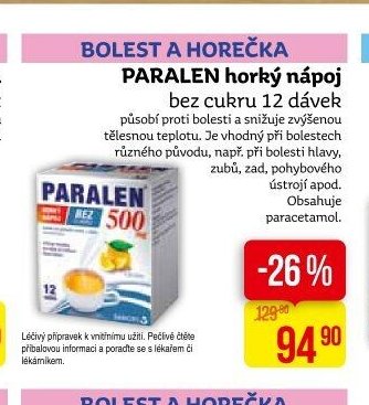 PARALEN horký nápoj bez cukru 12 dávek