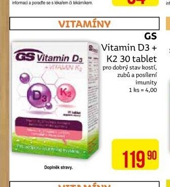 GS Vitamin D3 + K2 30 tablet