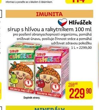 Hlívaček sirup s hlívou a rakytníkem 100 ml