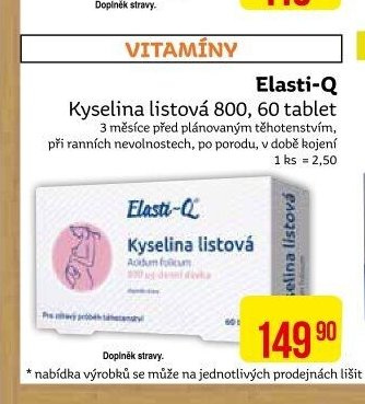 Elasti-Q Kyselina listová 800, 60 tablet