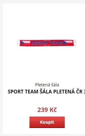 SPORT TEAM ŠALA PLETENÁ ČR 3