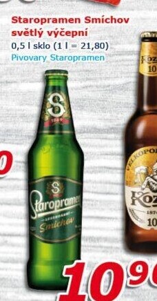 Pivo světlé výčepní 10° Smíchov Staropramen