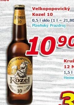 Pivo světlé výčepní 10°Velkopopovický Kozel