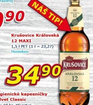 Pivo světlý ležák Královská 12° Krušovice