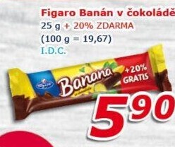 Tyčinka Banán v čokoládě Figaro