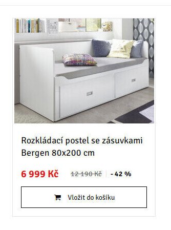 Rozkládací postel se zásuvkami Bergen 80x200 cm - ASKO akcniletaky.com