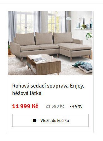 Rohová sedací souprava Enjoy, béžová látka - ASKO akcniletaky.com