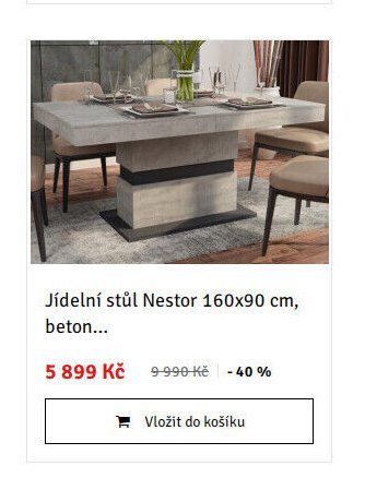 Jídelní stůl Nestor 160x90 cm, beton... - ASKO akcniletaky.com
