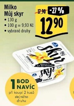 Dezert zakysaný ochucený Můj Skyr 0% Milko