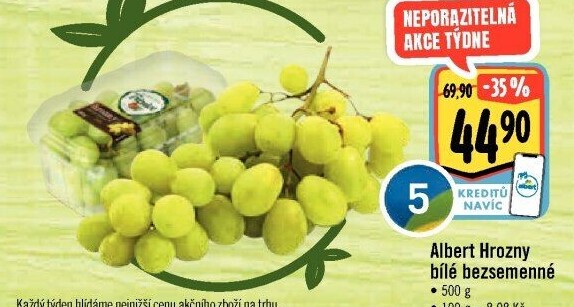 Hrozny bílé bezsemenné Albert