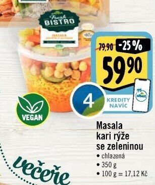 Kari rýže Masala se zeleninou Albert Fresh Bistro